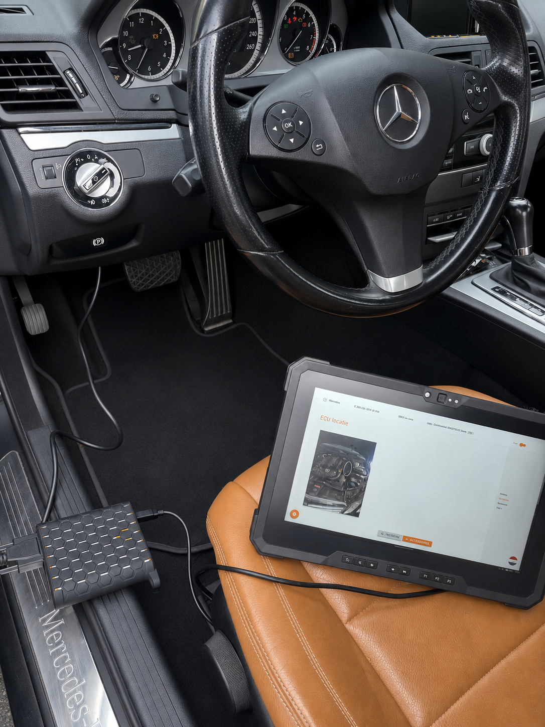 Chiptuning op locatie service bij een voertuig